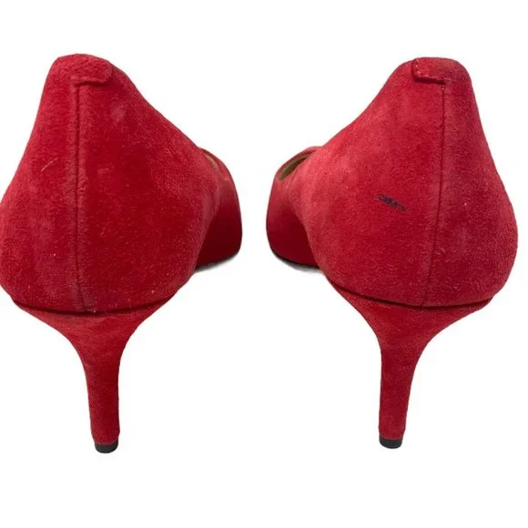 Cole Haan Red Suede Heels - Picture 4 of 11